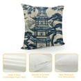 thumbnail image 4 of Creowell Porcelain Throw Pillow Covers,Classic Chinoiserie Blue and White with Pavilion Pattern Throw Pillowcases,Decorative Square Cushion Covers for Couch Bed Car,Multi-Size, 4 of 5