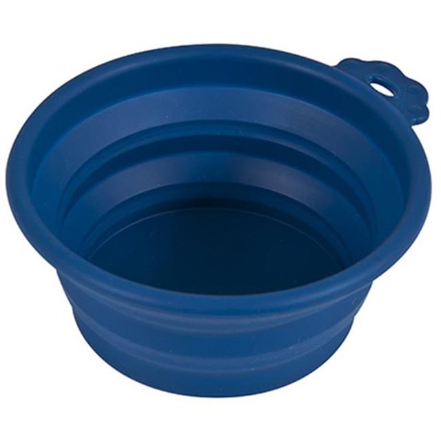 3 Tasses de Bol Rond en Silicone pour Animaux de Compagnie&44; Bleu