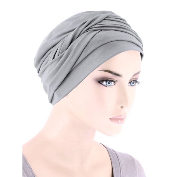 Twisty Turban in Buttery Soft Silver Gray
