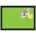 thumbnail image 2 of PinPix ArtToFrames 16x10 Custom Cork Bulletin Board Green Chevron   Poster Board Has a Fabric Style Canvas Finish, Framed in Satin Black (PinPix-518), 2 of 5