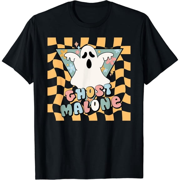 Halloween Cute Ghost Malone Post Cool Hip Hop Joke T-Shirt BLACK Unisex S-5XL Hot Trending Shirt, Vintage Birthday Gift