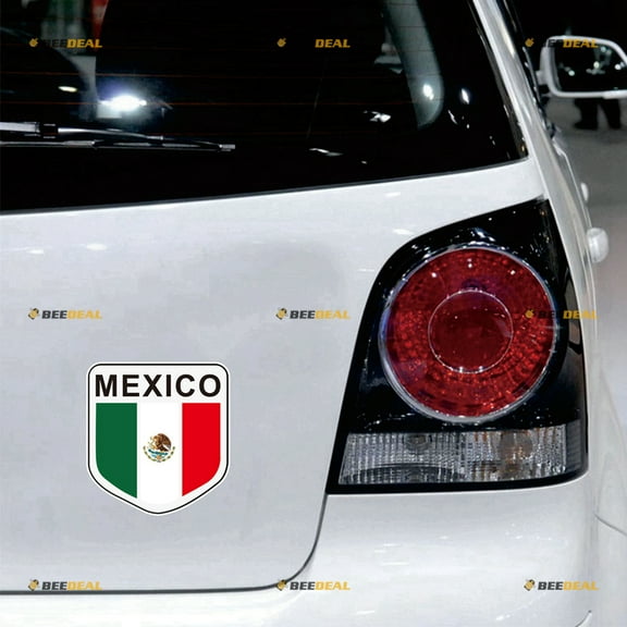 2X Glossy 4" Flag of Mexico Mexican Decal Sticker Car Vinyl Shield Style b
