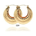 thumbnail image 5 of Women's Hugs & Kisses 18k Real Gold Plated Layered Hoop Earring Set 50mm, 5 of 5