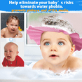 thumbnail image 2 of Baby Shower Cap, Baby Bath Visor Baby Shower Head Protector Hat Shampoo Bath Shower Wash Hair Shield Cap Bathing Shampoo Shower Protection Hat for Baby Bathroom Safety (Pink), 2 of 8