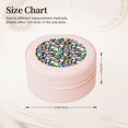 thumbnail image 2 of Yiaed Colored Glass Print Travel Jewelry Case Bridesmaid Gift Boxes Jewelry Travel Organizer Small Round Jewelry Box Mini Storage-Pink, 2 of 7