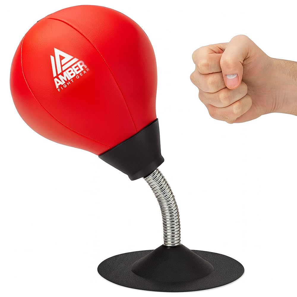 Stress Buster Desktop Punching Bag Heavy Duty Reflex Speed Bag with Suction Stand for Desk Anxiety & Stress Relief