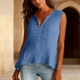 thumbnail image 5 of Women's Linen Tank Tops Pleated Cotton Linen V Neck Sleeveless Fashion Casual Vest Top V Neck Tops for Women, 5 of 6