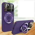 thumbnail image 2 of Phone Case for Apple iPhone 15 Pro Max (6.7") Magnetic Ring Stand Circle Hybrid with Lens Protector Glass [Compatible with MagSafe] Cover [Purple], 2 of 2