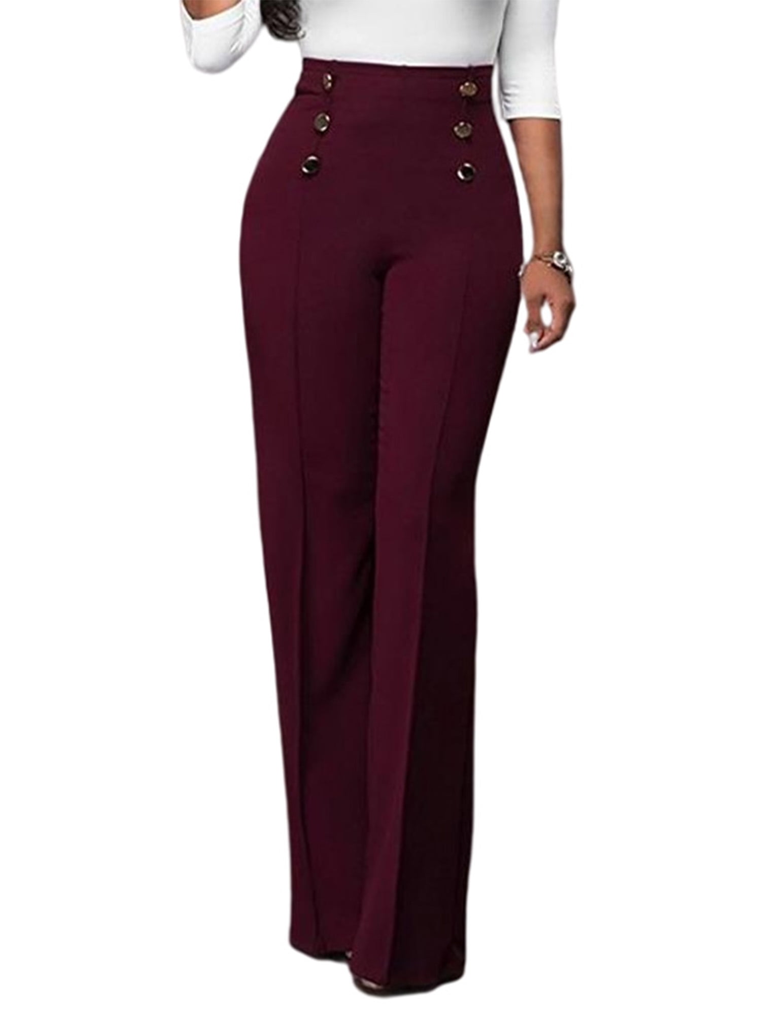 Lumento Womens Bootcut Office Pant Business Work Casual Slacks Stretch ...