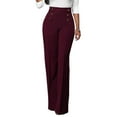 thumbnail image 1 of UKAP Womens Bootcut Lounge Pant Stretch Office Work Pants Leggings Straight Leg Button Front Trousers Slacks, 1 of 8