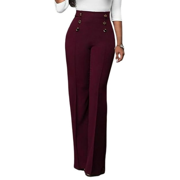 UKAP Womens Bootcut Lounge Pant Stretch Office Work Pants Leggings Straight Leg Button Front Trousers Slacks