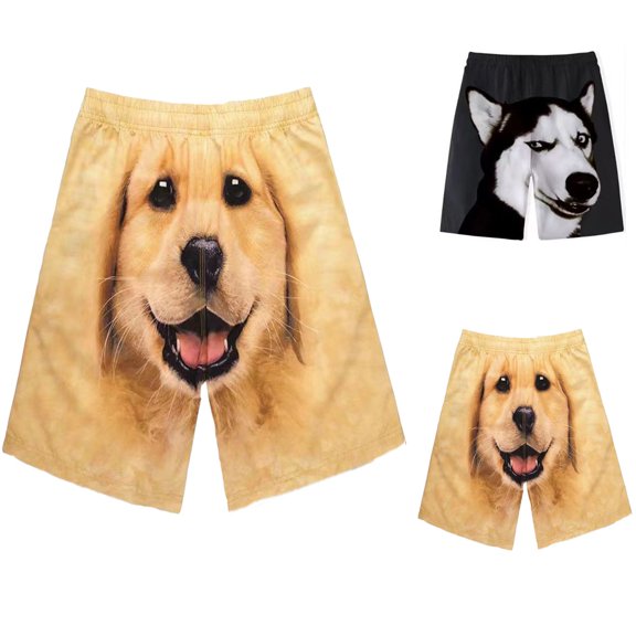 XINPING Mens Swim Shorts Fashion Hawaiian Print Quick-Dry Vacation Beach Shorts with Pockets Anti-Chafe Beach Wear