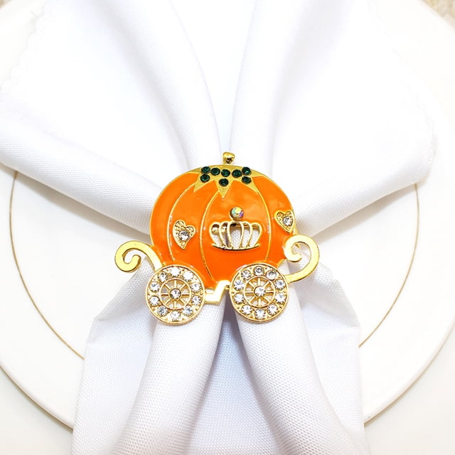 AURARMLET 2Ud Decorativos Para Servilleta Con De Carrito Calabaza En