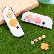GeekShare Pink Thumb Grips Set Buttons Caps Soft Joystick Cover for Switch/OLED Heart Flower
