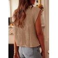 thumbnail image 2 of Chaleco tipo suéter PRETTYGARDEN de punto grueso de verano para mujer, color caqui, 2 of 8