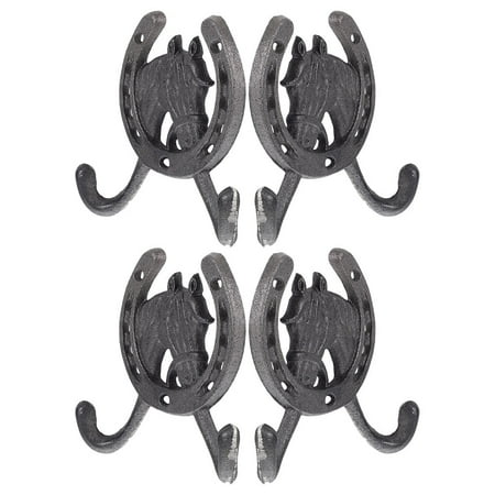 

4 Pcs Hook up Clothes Rack Creative Wall Hooks Wrought Wall Mounted Hooks Horseshoe Wall Hooks Iron Hook