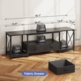thumbnail image 7 of HIGDBFE TV Stand for TVs up to 65" with 2 Fabric Drawers, Industrial Entertainment Center with Open Shelves and Led Lights for Living Room Bedroom, Rustic Black, 7 of 7