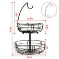 thumbnail image 5 of Bextsrack 2-Tier Countertop Fruit Basket With Banana Tree in Home for countertop,Bronze, 5 of 6