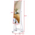 thumbnail image 2 of Costway LED Jewelry Cabinet Standing Armoire Organizer w/ Full Size Mirror White, 2 of 10