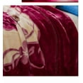 thumbnail image 3 of DBOZE Warm Heavy Plush Korean Style Mink Raschel The Best  Winter Blanket, 2 Ply Reversible Silky Soft Velvet Warm Plush Fleece King Size, Burgundy/Cream, 3 of 7