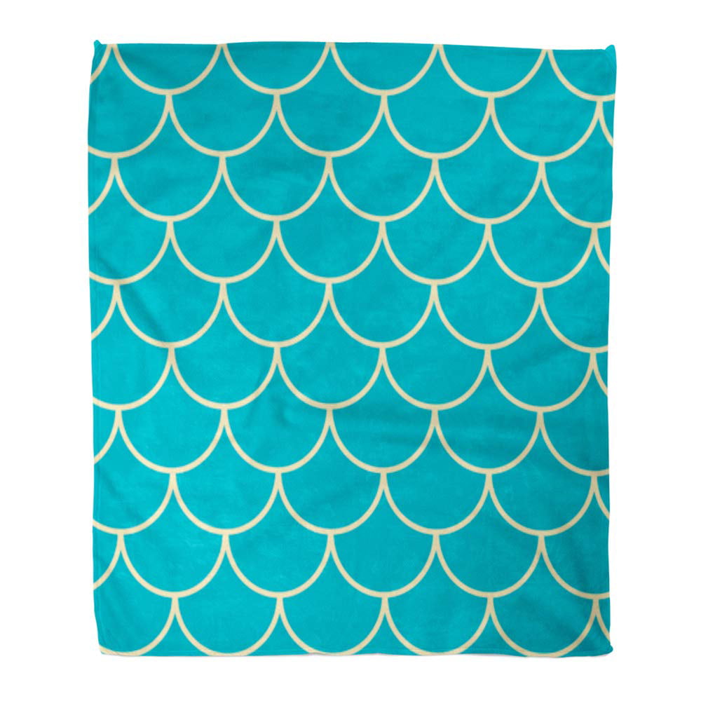 Gift Watercolor Geometric Fish Scales Adult Kids Warm Hooded Blanket Sofa Throw 