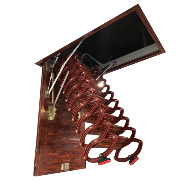 Techtongda Attic Folding Extension Ladder Telescoping Loft Wall Stairs