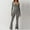 Grey, variant on LSLJS Spring and Fall Tight Waistband Sleeveless Neck Long Jumpsuit