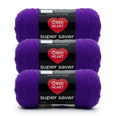Red Heart Super Saver Yarn 3/Pack-Amethyst