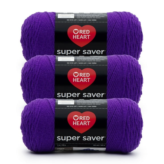 Red Heart Super Saver Yarn 3/Pack-Amethyst