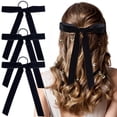 thumbnail image 1 of HINZIC 3 lazos de terciopelo para el pelo de 9.0 in, cintas negras, elásticos de terciopelo, coleteros para el pelo, diademas para Navidad, bodas, bailes, accesorios para mujeres, 1 of 5