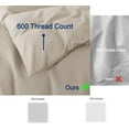 thumbnail image 4 of 100% Egyptian Cotton Duvet Cover Set King Size, Waffle Weave Duvet Cover, 600 TC Soft Breathable Luxury Bedding Set for All Season, 3 PCS, 1 Duvet Cover and 2 Pillowcases, Light Beige, 104"x90", 4 of 9