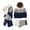 Blue, variant on Ludlz Boys Girls Winter Warm Knit Beanie Hat Neck Scarf Warmer Touchscreen Gloves Set, Striped Print Thickened Fleece Lining Beanie Hat for 8-15 Years Kid