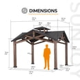 thumbnail image 3 of Sunjoy 12.5 x 12.5 ft. Hardtop Gazebo Outdoor Cedar Frame Wood Gazebo with Steel 2-Tier Hardtop Roof and Ceiling Hook, 3 of 9
