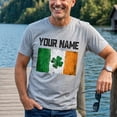 thumbnail image 3 of Jollimate Men's Custom Name Irish Flag T-Shirt, Ireland Clover Graphic Tee Gift for Men, 3 of 6