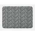 thumbnail image 1 of Grey and White Bath Mat, Botanical Pattern with Creeper Leaves and Berries Vintage, Plush Bathroom Decor Mat with Non Slip Backing, 29.5" X 17.5", Charcoal Grey White, by Ambesonne, 1 of 2