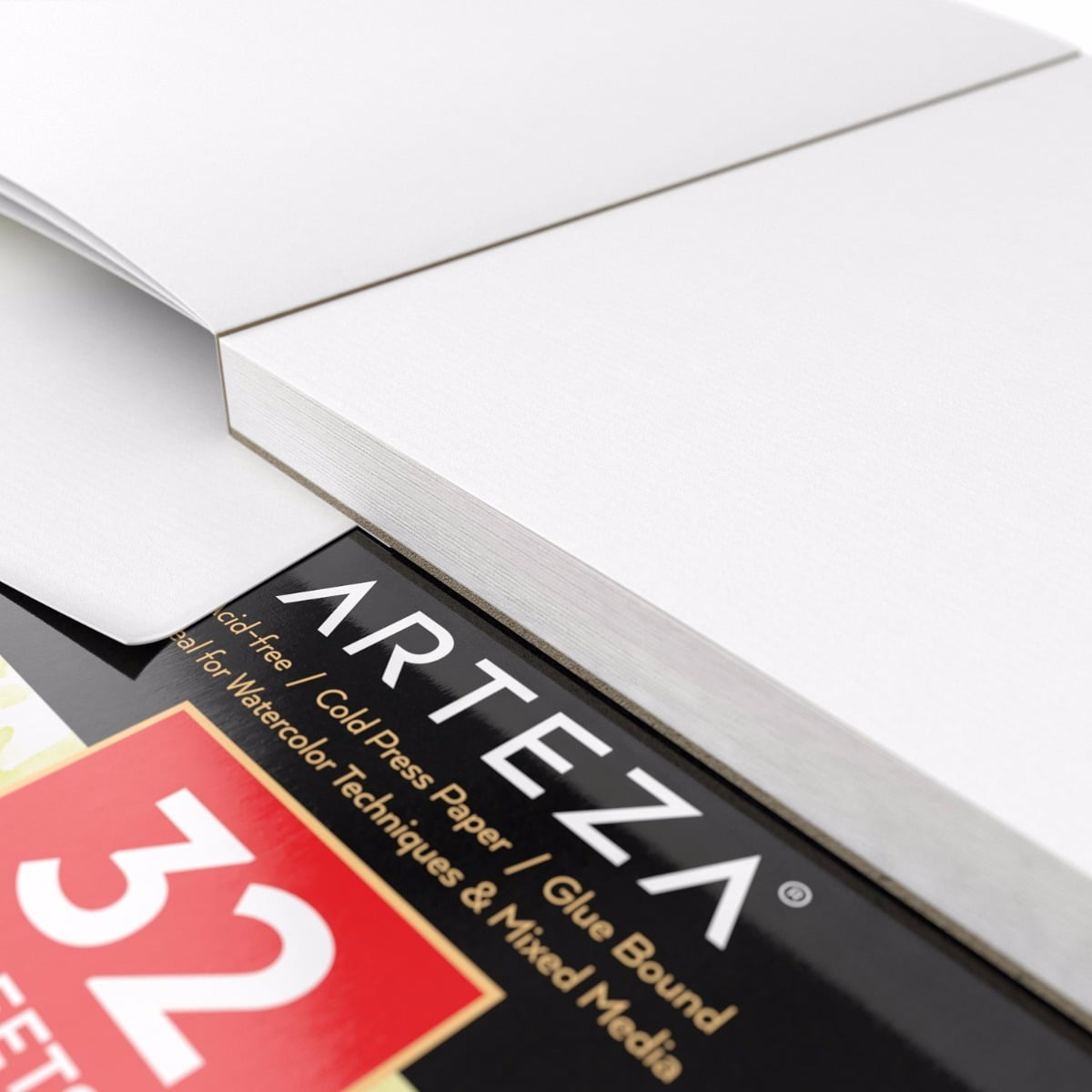 Arteza 9" x 12" Cold-Pressed Watercolor Paper Pad, 32 Sheets, Set of 2