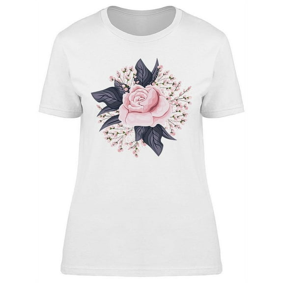 Pink Rose With Small Roses T-Shirt Women -Image by Shutterstock, Female XX-Large