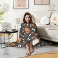 thumbnail image 4 of Wearable Blanket,Halloween Pumpkin Skull Pattern Hooded Wearable Sherpa Blanket for Adults & Teens,Winter Poncho Shawl Wrap Cape Thick Warm,50"x60", 4 of 5