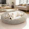 thumbnail image 3 of Orthopedic Donut Dog Bed with Removable Cover, Calming Round Pet Bed for Medium Dogs with Anti- Bottom, Washable Cat Bed for Anxious Pets and Puppies, 3 of 4