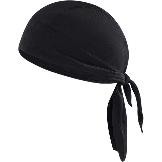 Bandana para Hombre, Gorra Deportiva, Bandana Transpirable, Gorro para Hombre, Diadema con protección para la Cabeza para Hombres, Secado rápido para Ciclismo, Motociclismo, Baile Hip-Hop, Negro