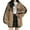 Z&Khaki277, variant on Women's Full Zip Hooded Jacket Vintage LA Letter Side Stripe Relaxed Fit Cozy Long Sleeve Campus City Stroll Outerwear With Side Pockets