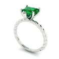 thumbnail image 2 of Clara Pucci 14K White Gold Solid Gold Emerald Solitaire Anniversary Ring for Women - 2 cttw Heart Cut, 2 of 8