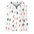 thumbnail image 2 of Gibobby Túnica holgada para mujer, camisetas informales de verano, camiseta Floral de manga cuartos con cuello redondo, blusa con abertura lateral holgada con estampado de flores（Blanco， L), 2 of 4