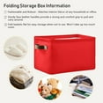 thumbnail image 5 of Ryvnso Red Storage Basket Large Bin Foldable Boxes Toys Organizer 14.2x10.2x8.3in 1 PC, 5 of 8