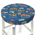 thumbnail image 3 of Cauagu Housses de Tabouret Rondes Imprimées Véhicules de Construction, Coussin de Siège pour Tabouret de Bar Rond Housse de Siège pour Chaise de Bar Ronde s'Adapte à Coussin de Tabouret de Bar 12/13/14 Po-13 Pouces, 3 of 7