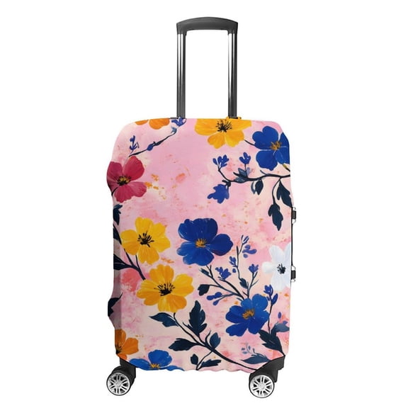 Luggage Bag Cover Is Durable And Washable It Has Double Stitching On All Sides There Are Two Openings On The Top For Travel Small Flowers (3)