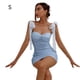thumbnail image 1 of Mini vestido de verano plisado con cordones vestido de correa sin espalda ropa sexy, azul, S Inevent AP001275-07B, 1 of 7