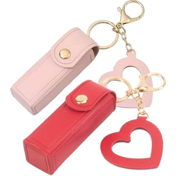 DESIGNICE 2Pcs Chapstick Holder Key Chain, Keychains,Wallet Chain Wrist Lanyard,Metal