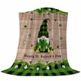 thumbnail image 6 of St. Patrick's Day Blanket Soft Cozy Warm Twin Blanket for Bed, Plush Fuzzy Flannel Fleece Blankets for Sofa, Green Shamrocks Gnomes Plaid Wood Throw Blankets for Couch, Gifts for Men, 60"x80", 6 of 9