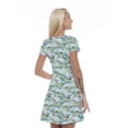thumbnail image 2 of Women’s A Line Flamingo Summer Dress, Retro Triangle Arrangement, Cross Wrap V Neck, 6 Sizes, by Ambesonne, 2 of 2